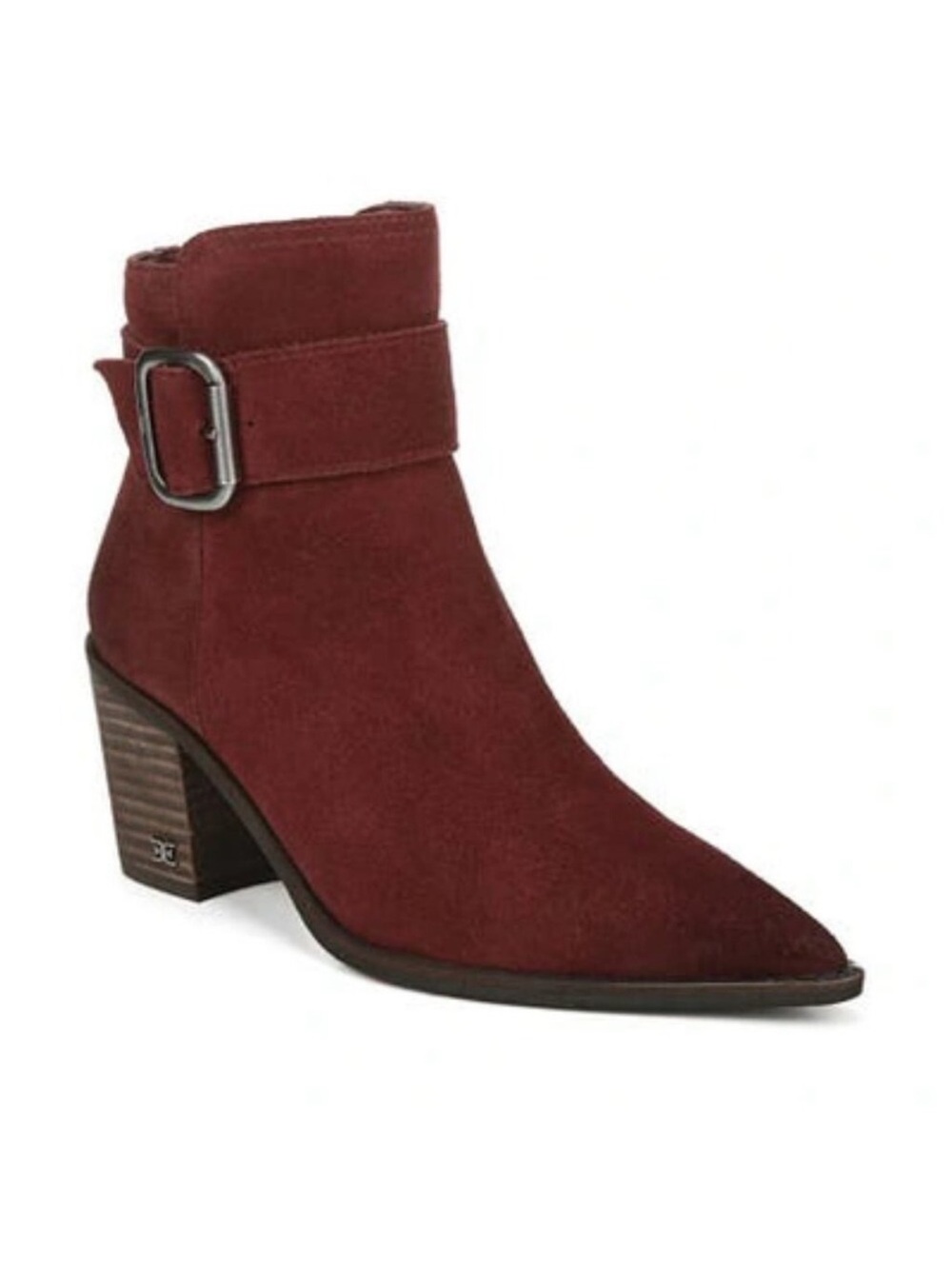 Sam Edelman NEW Leonia Burgundy Studded Western Suede Ankle Boots Size 6 Boho